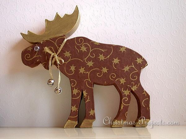 Decoupaged Papermache Moose 330