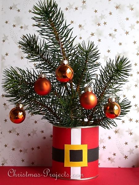 Christmas Craft - Recycling Craft using Cans - Santa Coat Plant or Flower Pot