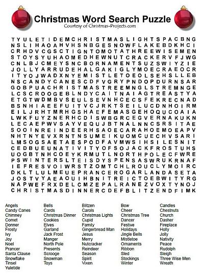 Christmas Fun - Christmas Word Search Puzzle 