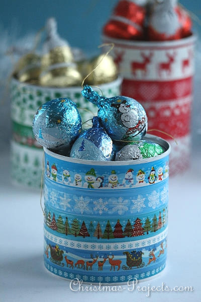 Christmas Gift Idea - Washi Tape Christmas Cans