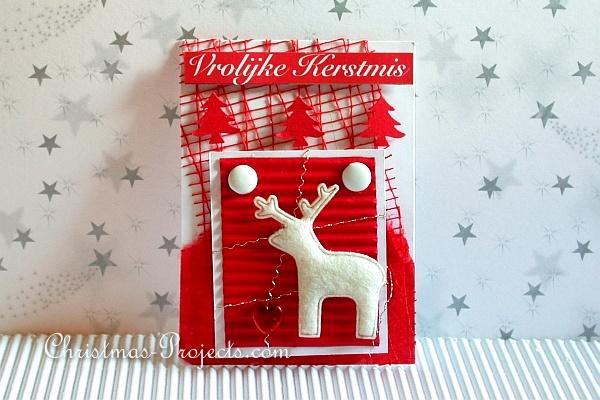 Christmas Tag - Vrolyke Kerstmis with Reindeer Motif 330