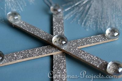 Craft Stick Snowflake Detail