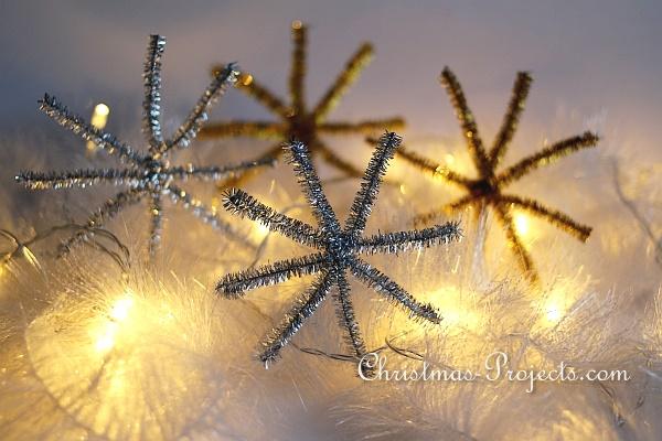 Gold and Silver Chenille Snowflakes