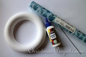 Materials for Icy Blue Winter Wreath