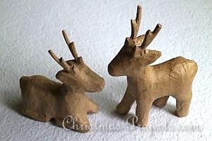 Paper Mach Reindeer Figures