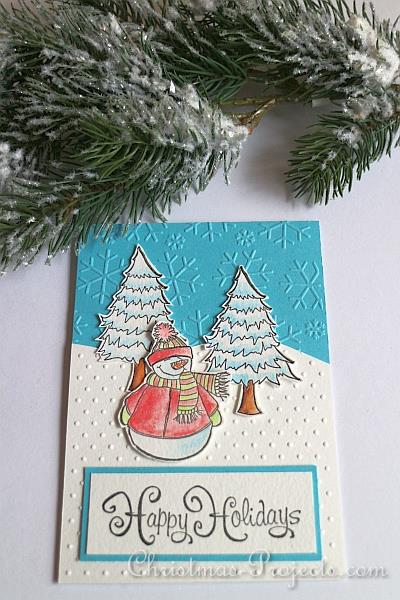 Stamped Snowman Christmas Card 1
