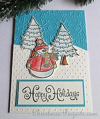 Stamped Snowman Christmas Card