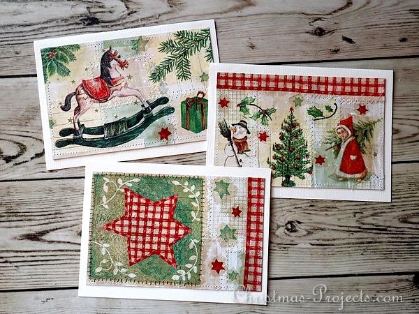 Vintage Christmas Cards Set