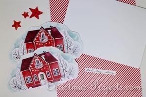 Winter House Card Tutorial 1