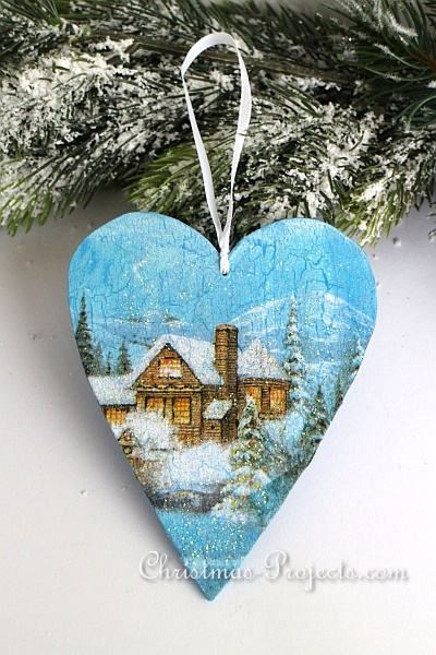 Wooden Heart Christmas Ornament